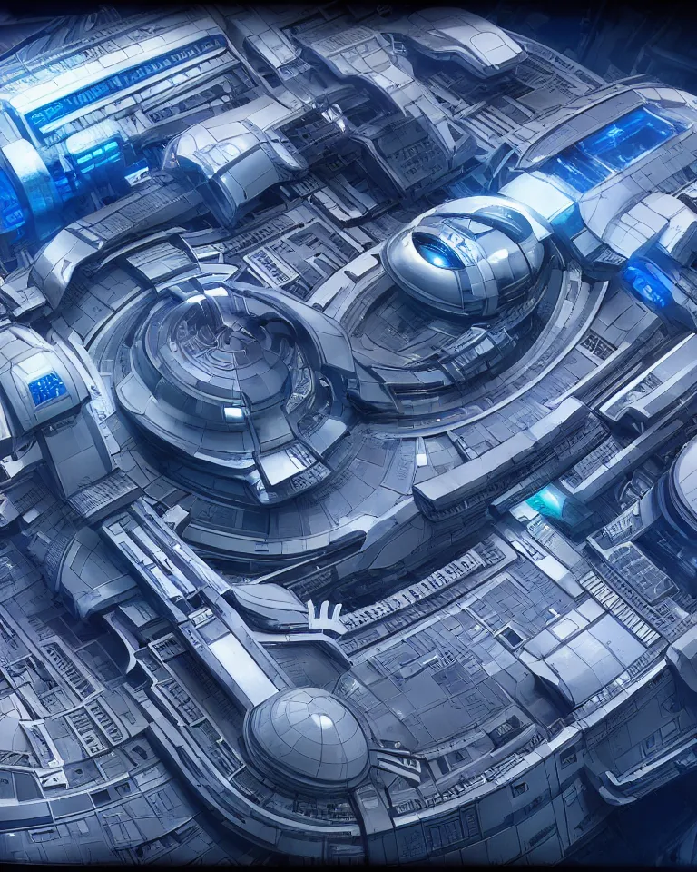 Image similar to futuristic space station, detailed blueprint and schematic with text and illustrated zoomed - in snippets, 8 k octane render 3 d unreal engine glorious intricate detailed superb, pristine clean design, center frame, desaturated, concept art, with highly detailed blueprints and text, marker concept art style rendering, hints of neon and chrome