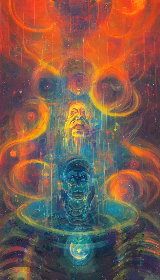 Prompt: portrait of a digital shaman, by paul lehr,