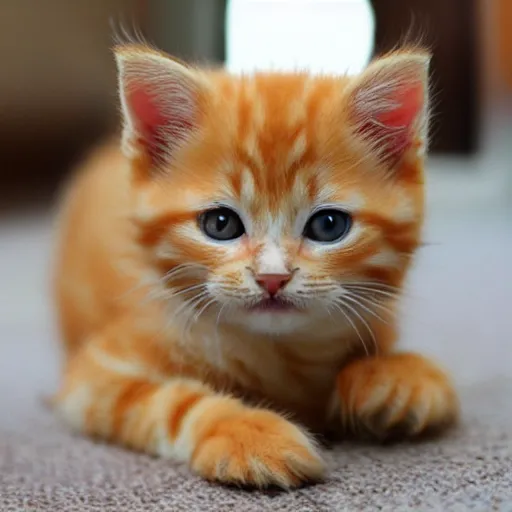 Image similar to curious cute fluffy orange tabby kitten