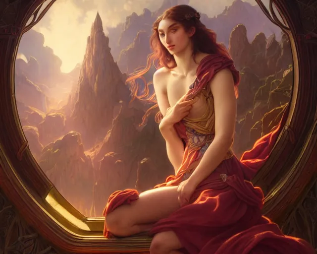 Prompt: photography of evelyn de morgan, deep focus, d & d and mtg, fantasy, intricate, elegant, highly detailed, digital painting, artstation, concept art, matte, sharp focus, illustration, hearthstone, art by artgerm and greg rutkowski and alphonse mucha