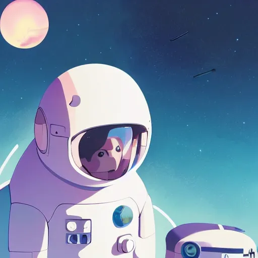 Image similar to baby harp seals as astronaut in a space ship, year 2 3 0 0, atey ghailan, goro fujita, studio ghibli, rim light, sharp lighting, clear focus, very coherent,