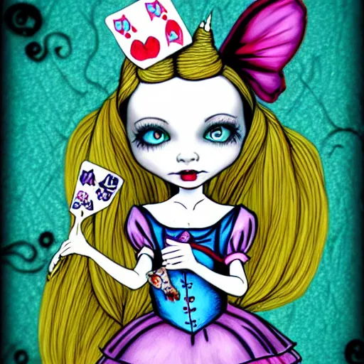 Prompt: alice in wonderland in the style of jasmine becket - griffith