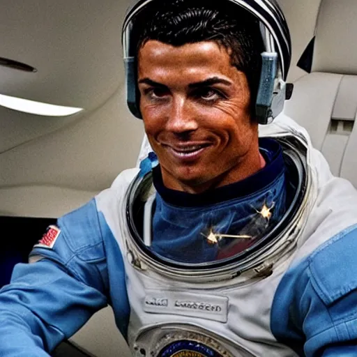 Image similar to cristiano ronaldo as astronaut