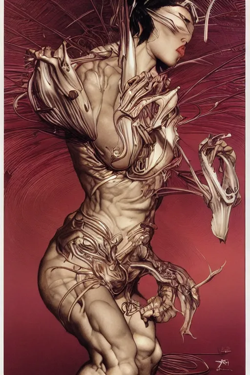 Image similar to rage, by artgerm and yoshitaka amano and moebius and hr giger and zdislaw beksinski and hajime sorayama and alphonse mucha