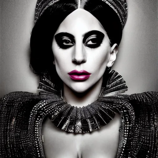 Image similar to award winning portrait of lady gaga, photo by mark mann, hyper detailed