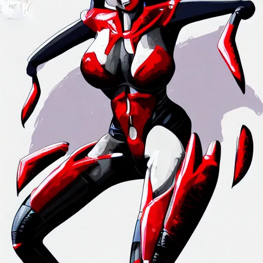 Prompt: a muscular female cyborg ( 8 0 % machine, 2 0 % human ) with glowing red eyes and an evil smile, recharging herself, sci - fi themed, pixiv, vector art