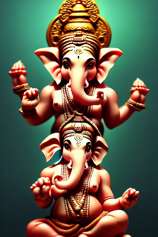 Image similar to isometric Ganesha by Artgerm and WLOP, Pixiv