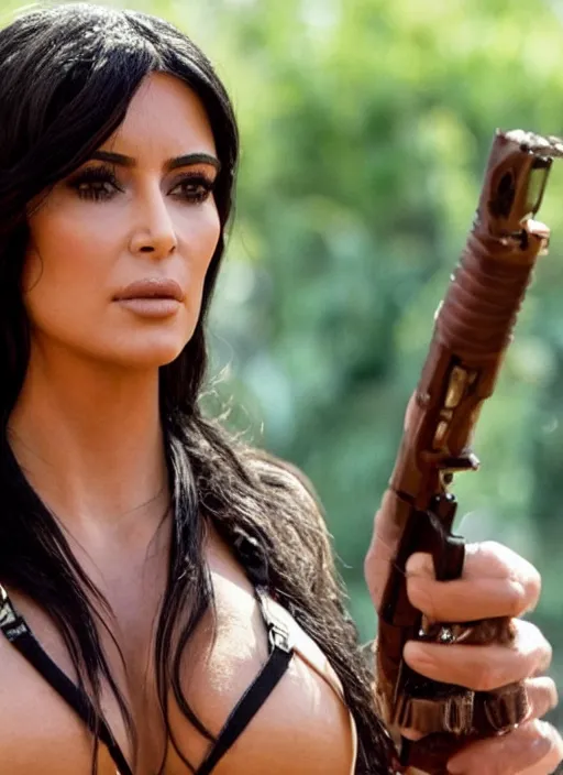 Image similar to film still of kim kardashian as salma hayek in from dusk till dawn,