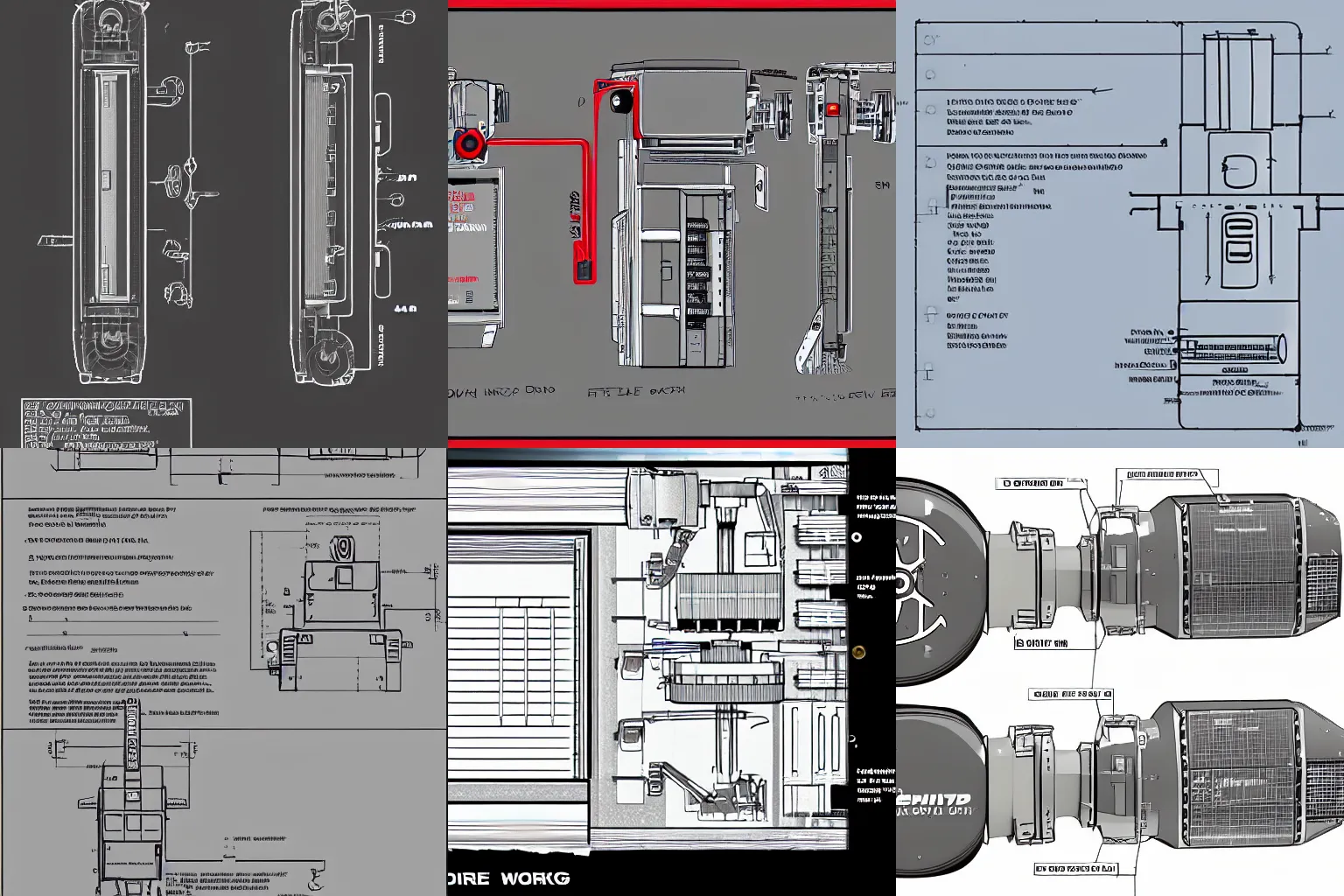 Prompt: detailed schematics of a working FTL-drive