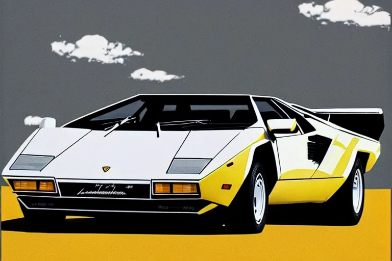 Prompt: lamborghini countach 8 0 s poster