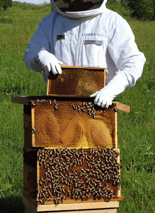 Image similar to a bee as a beekeeper