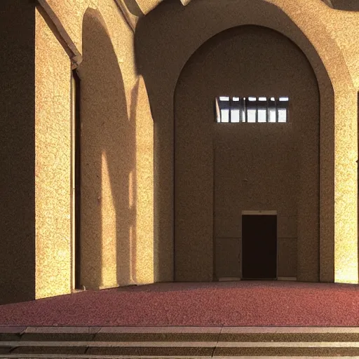 Image similar to the grand entrance, art by kotaro chiba, volumetric lighting