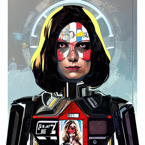 Image similar to portrait of a female android, by MARVEL comics and Sandra Chevrier, 4k