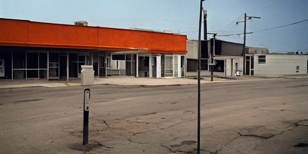 Prompt: empty kansas street photography by william eggleston and stephen shore en 1 9 7 8