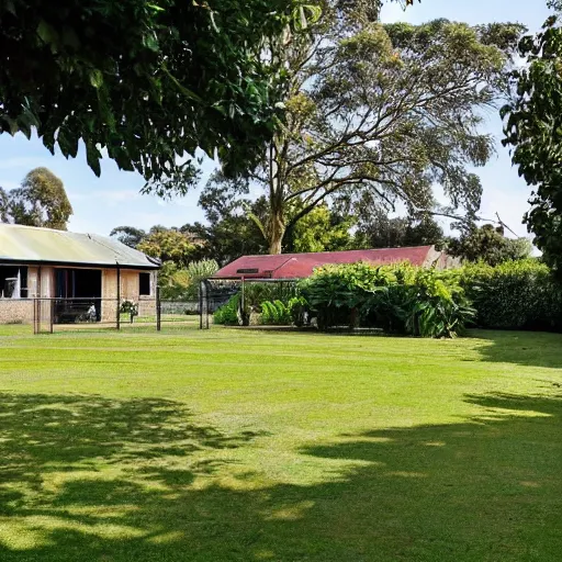 Image similar to a house with a paddock in the back garden