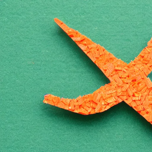 Prompt: a plane made out of carrots and dollar bills flying past the sun