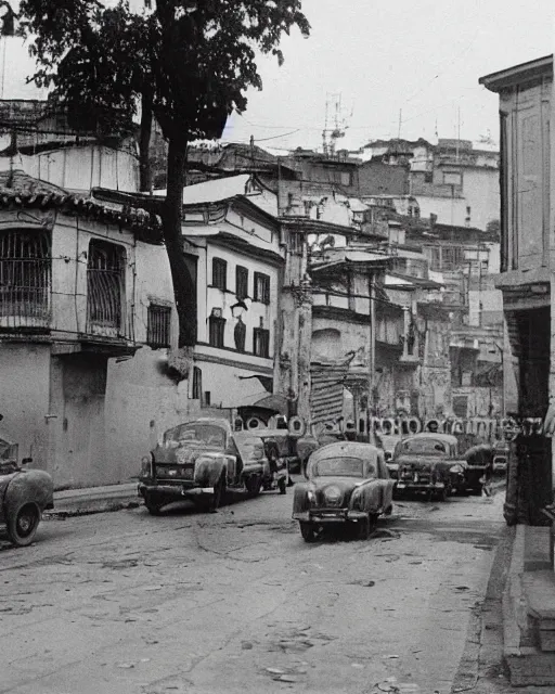 Prompt: old photographs taken in bogotá circa 1945