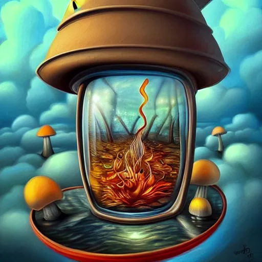 Image similar to ❤🔥🍄🌪, trending on art station, highly realistic surrealist art