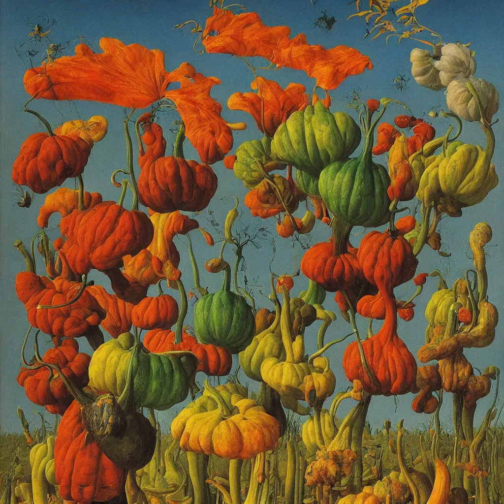 Prompt: a single! colorful! tall thin gourd fungus clear empty sky, a high contrast!! ultradetailed photorealistic painting by jan van eyck, audubon, rene magritte, agnes pelton, max ernst, walton ford, andreas achenbach, ernst haeckel, hard lighting, masterpiece