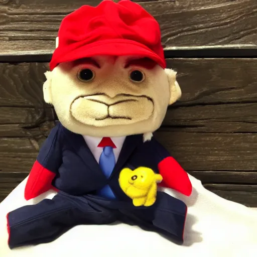 Prompt: donald trump beanie baby