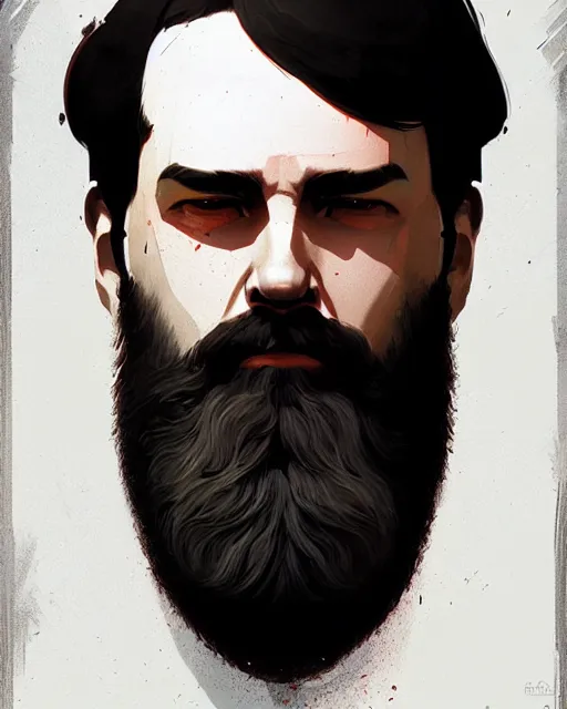 Image similar to a bearded man, sci - fi mechanical parts digital painting by ilya kuvshinov greg rutkowski wlop james j