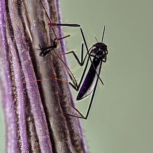 Prompt: very fat mosquito on a purple flying dog