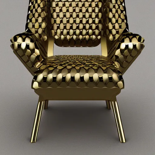 Prompt: futuristic baroque chair of year 3 0 0 0, product photo, highly detailed