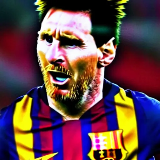 Image similar to super Saiyan Lionel Messi