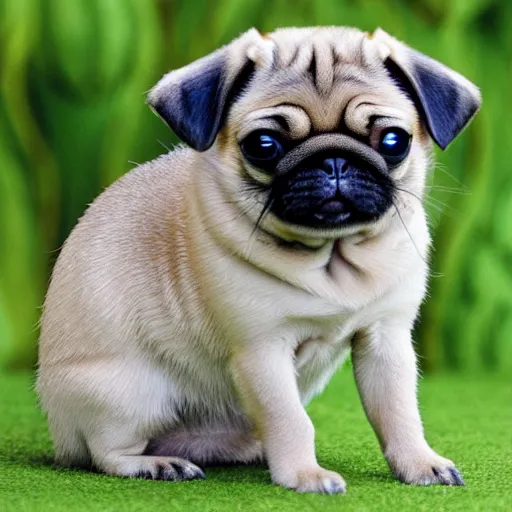 Prompt: a pug gerbil hybrid puppy