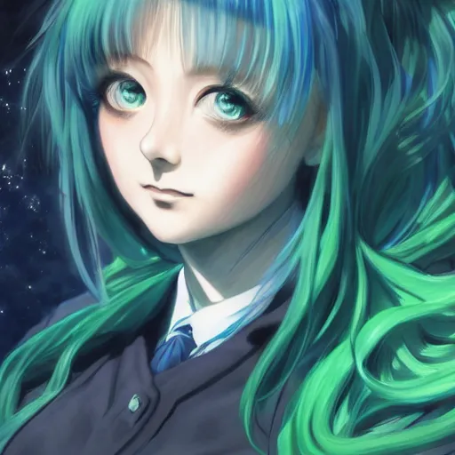 Image similar to The TARDIS as a beautiful anime girl, Green Hair, detailed, centered, digital painting, artstation, concept art, donato giancola, Joseph Christian Leyendecker, WLOP, Boris Vallejo, Breathtaking, 8k resolution, extremely detailed, beautiful, establishing shot, artistic, hyperrealistic, beautiful face, octane render, cinematic lighting, dramatic lighting, masterpiece