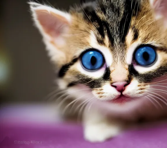 Image similar to An extremely cute kitten as a cartoon character in a Disney animated film; masterpiece; f/1.4; 90mm