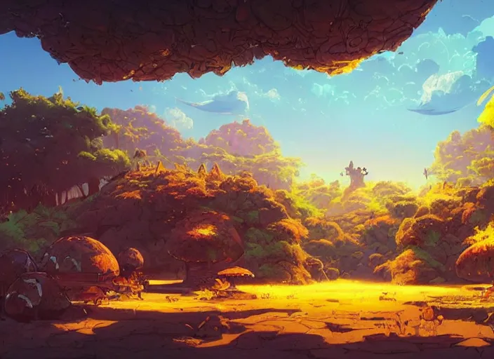 Image similar to concept art of a turtle landscape made of turtles, cel shaded, in the style of makoto shinkai and moebius and peter mohrbacher and anton fadeev