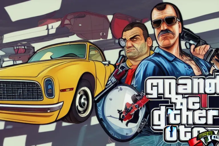 Image similar to cartoon gta V style, car