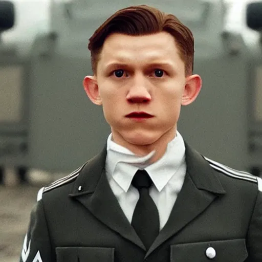 Image similar to tom holland as adolf hitler