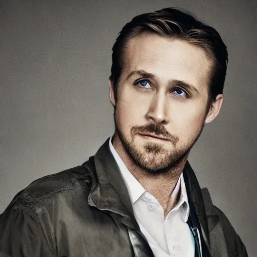 Image similar to Portrait photo of ryan gosling, color, studio lighting