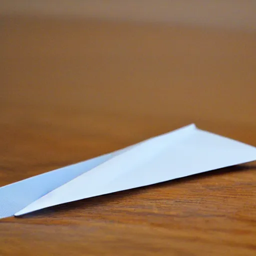 Image similar to a paper airplane that should theoretically beat all the records, photography, ambient light