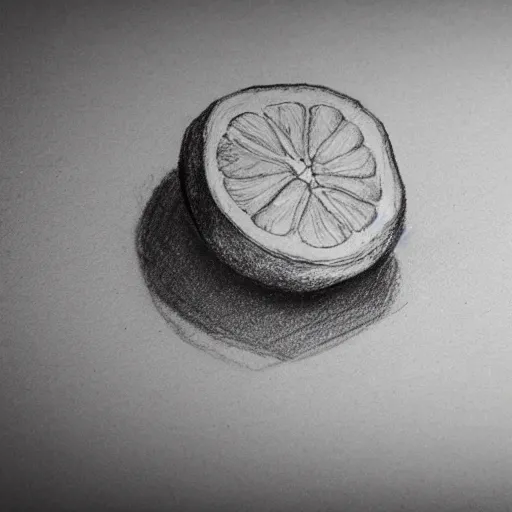 Image similar to professional liner sketch of a lemon