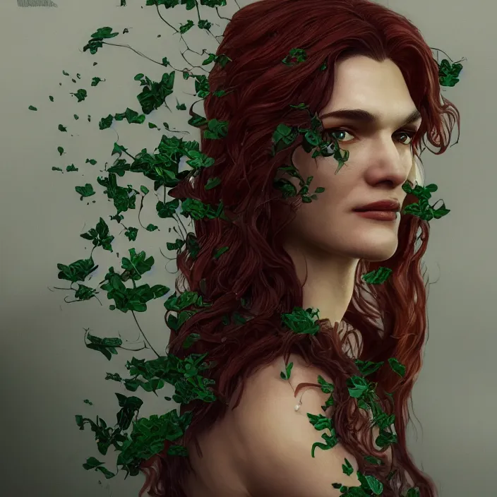 Image similar to portrait of Rachel Weisz as a Poison Ivy. intricate artwork. by Tooth Wu, wlop, beeple, dan mumford. octane render, trending on artstation, greg rutkowski very coherent symmetrical artwork. cinematic, hyper realism, high detail, octane render, 8k