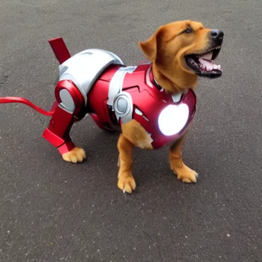 Image similar to ironman as a dog