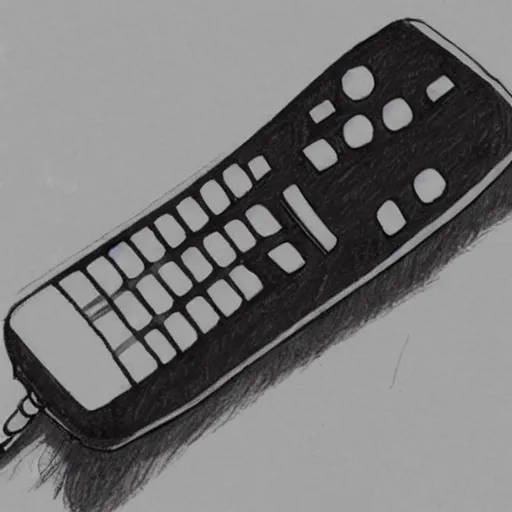 Image similar to manga sketch of a tv remote, Yoji Shinkawa