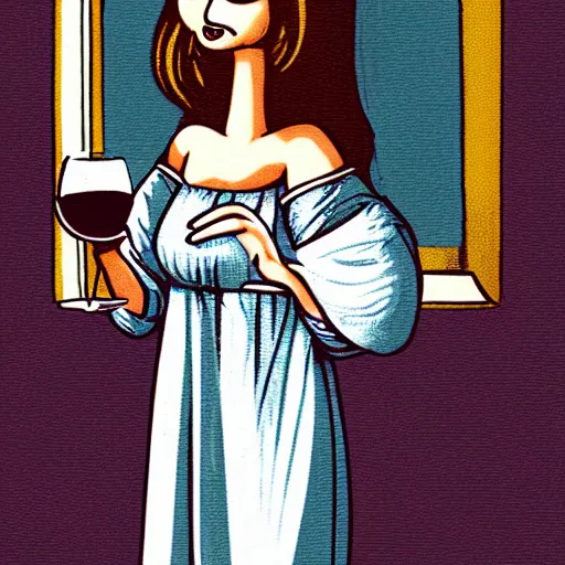 Prompt: a racoon wearing an elegant night gown holding a cup of wine