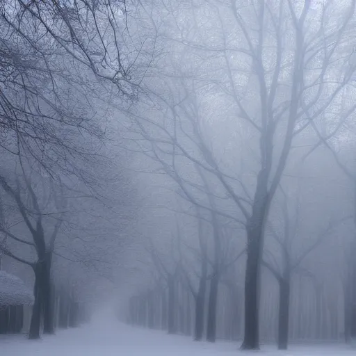 Prompt: condensation of breath in the air on an extremely cold winter day