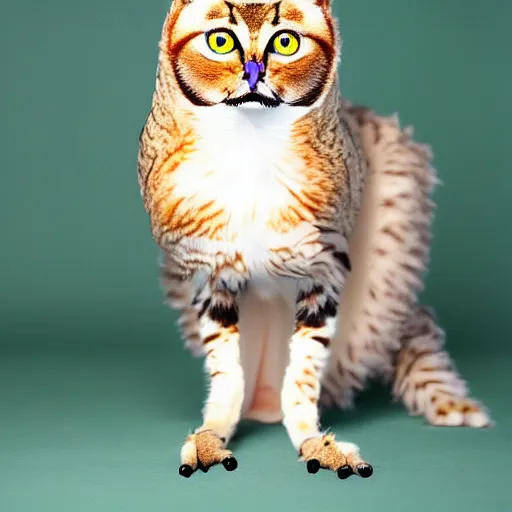 Image similar to a feline owl - cat - hybrid, animal photography