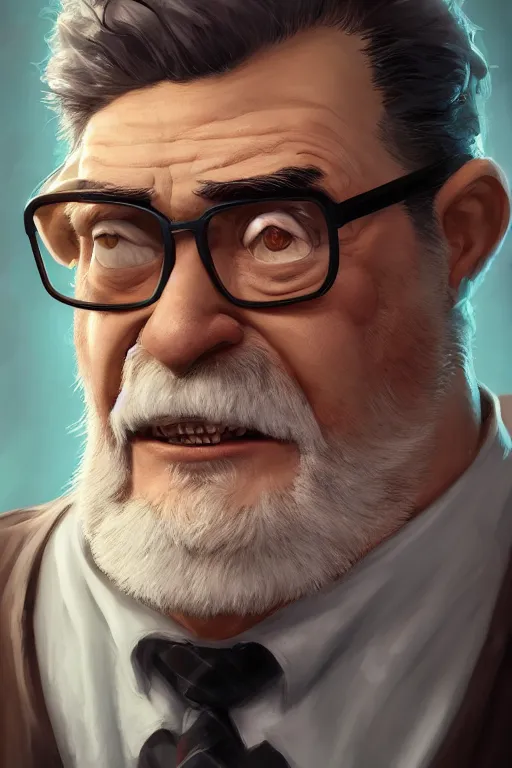 Image similar to portrait of grunkle Stan , made by Stanley Artgerm Lau, WLOP, Rossdraws, ArtStation, CGSociety, concept art, cgsociety, octane render, trending on artstation, artstationHD, artstationHQ, unreal engine, 4k, 8k,