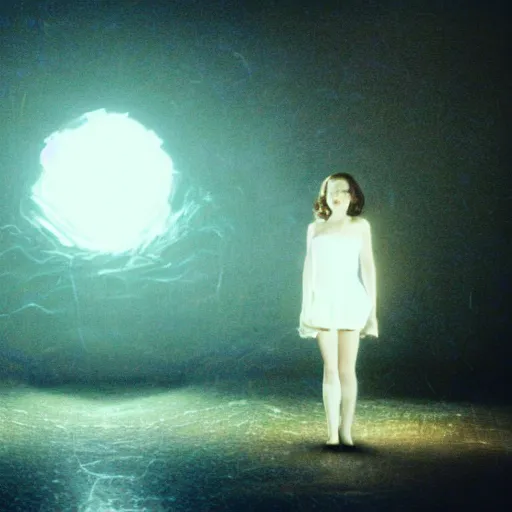 Image similar to movie still of a girl floating, cinematic composition, cinematic light, surreal cinema, dream effect, dream atmosphere, by edgar wright and david lynch,