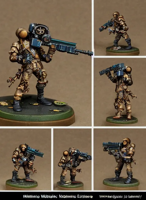 Image similar to 8 0 mm resin detailed miniature of a warhammer 4 0 k steampunk sniper, product introduction photos, 4 k, full body,