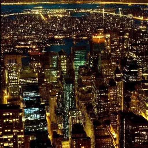 Image similar to a aesthetic beautiful photo of new york city at night from the ground