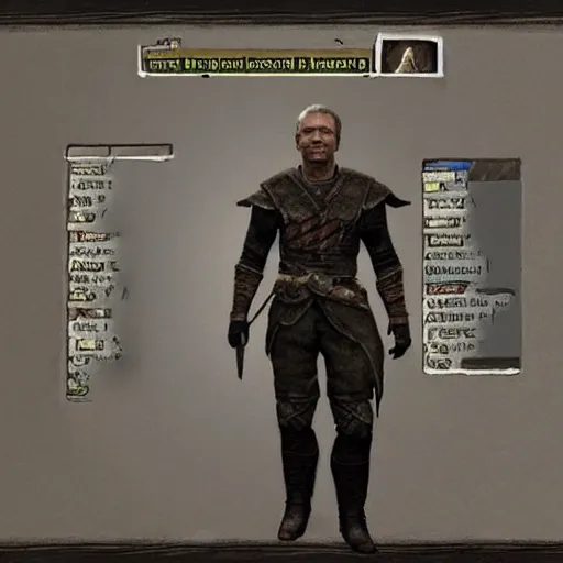 Prompt: “ george w bush as a skyrim npc, with dialogue options, in - game screenshot ”