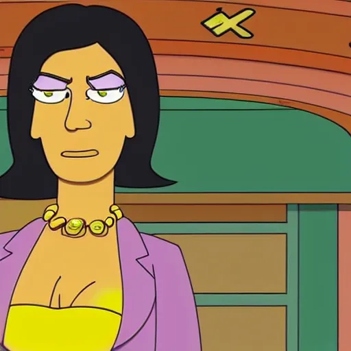 Image similar to kim kardashian in the simpsons super high quality 4k HD