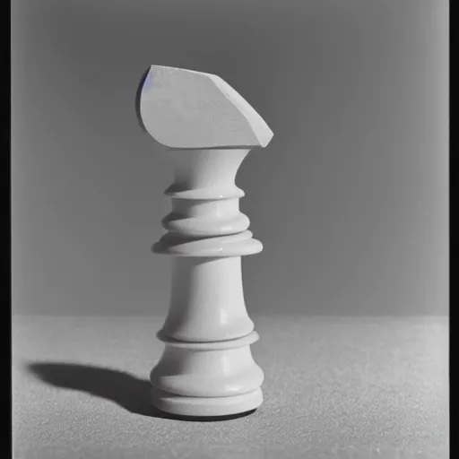 Image similar to chess piece connected to a machine with cables in an empty white room, wide shot, 14mm, f1.4, filmstill by Edward Weston